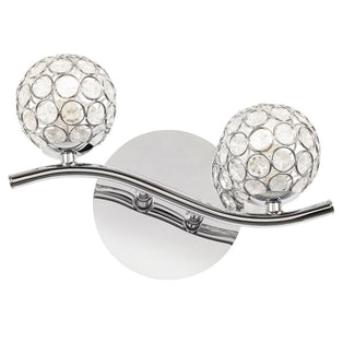 Kumar 2 Light Chrome & Crystal Wall Light