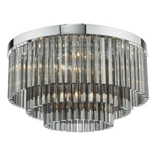 Logan Polished Chrome & Smoked Glass Flush Light