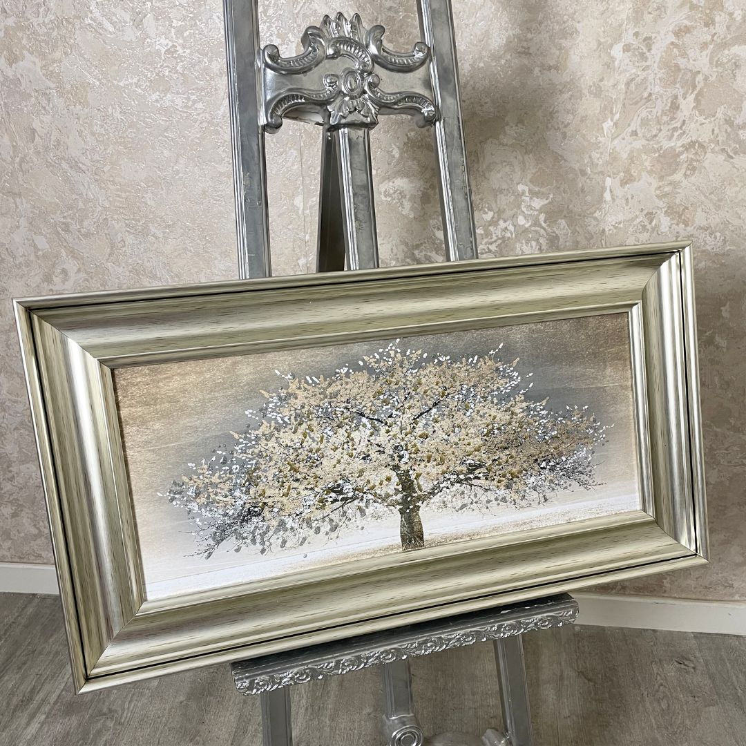 70x30 Gold Blossom Tree Wall Art with Champagne Gold Frame