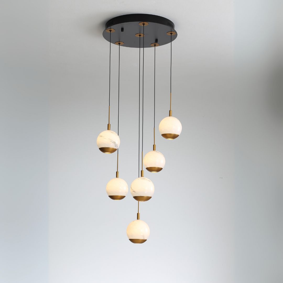 Astrid 6 Light Gold LED Pendant Ceiling Light