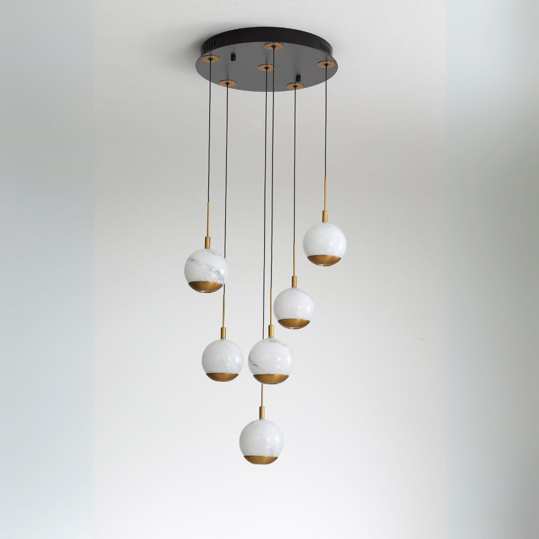 Astrid 6 Light Gold LED Pendant Ceiling Light