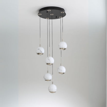 Astrid 6 Light Silver Pendant Ceiling Light