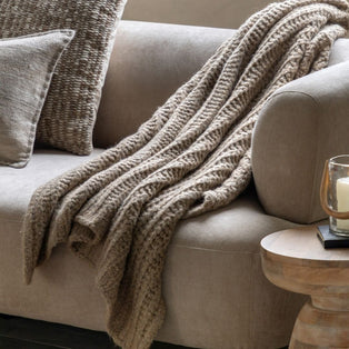 Melange Knit Throw Oatmeal