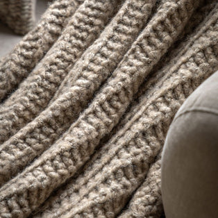 Melange Knit Throw Oatmeal