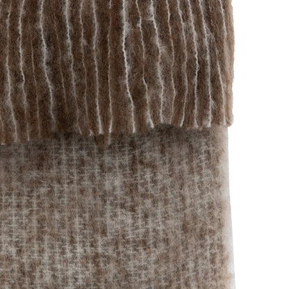 Mohair Fringe Throw Brown & Natural