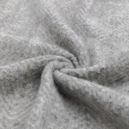 Mohair Fringe Throw Grey