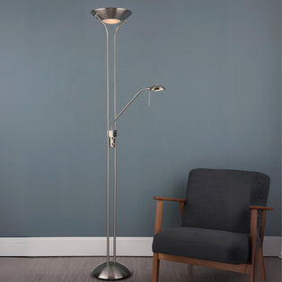 Montana Satin Chrome Mother & Child Floor Lamp