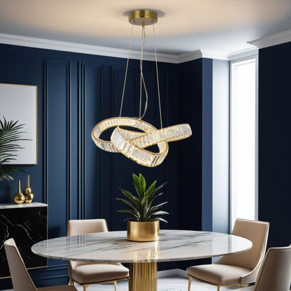 Sparkle Gold Knot LED Pendant Ceiling Light 58w