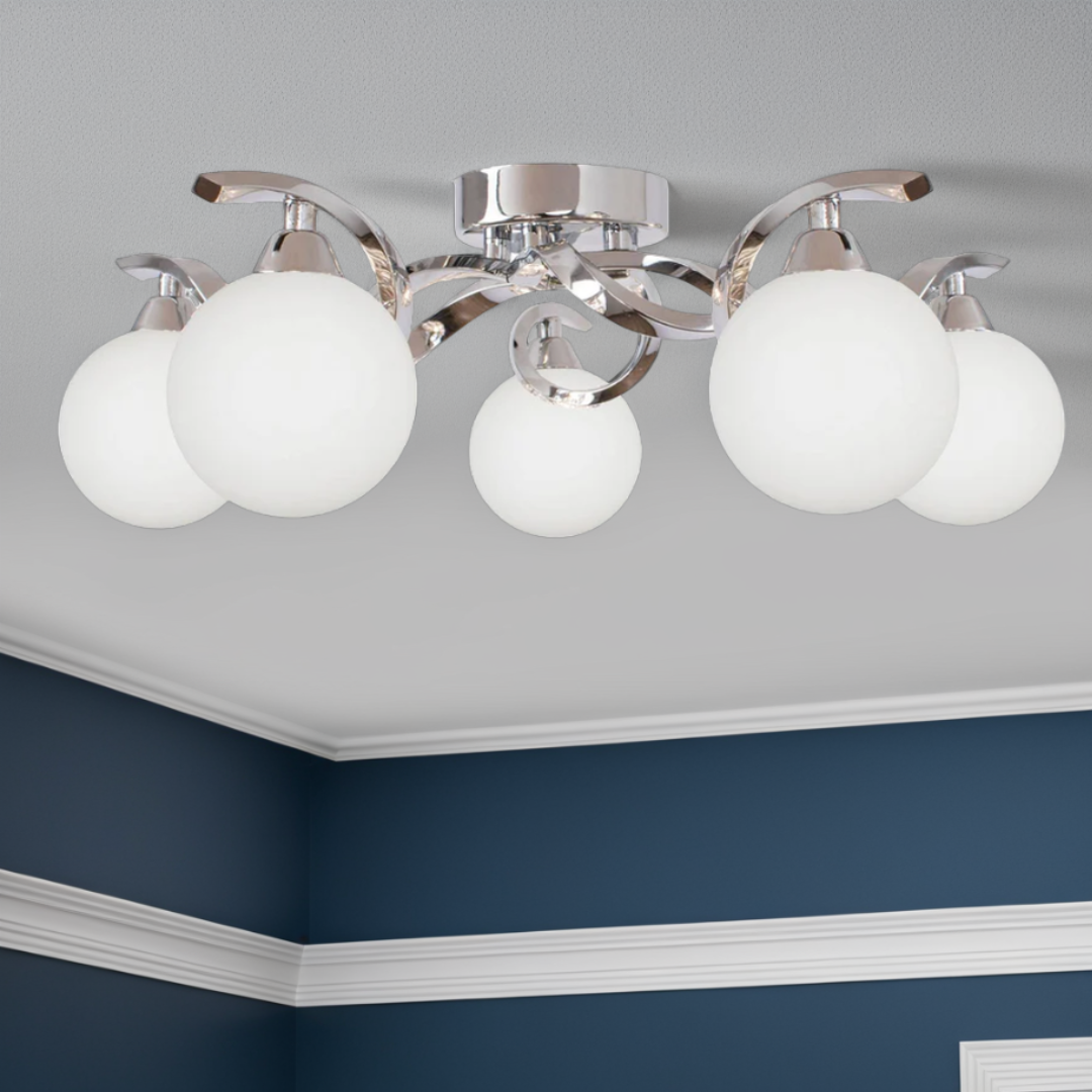 Bombo 5 Light Semi Flush Ceiling Light