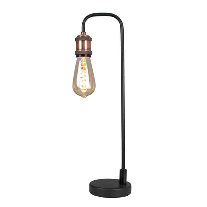 Clark Matt Black and Copper 50cm Table Lamp