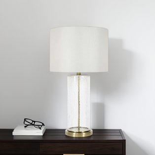 Adelia Crackle Glass and Gold Table Lamp