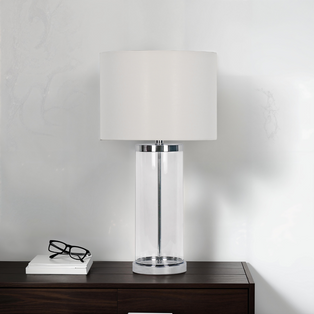 Adelia Polished Chrome & Glass Table Lamp