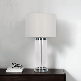 Adelia Polished Chrome & Glass Table Lamp