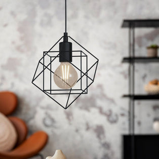 Helix 1 Light Black Pendant Ceiling Light