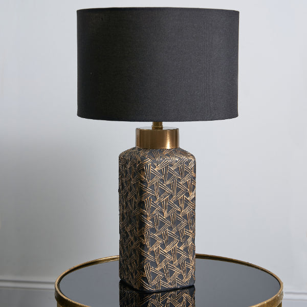 Denisa Black & Gold Ceramic Table Lamp