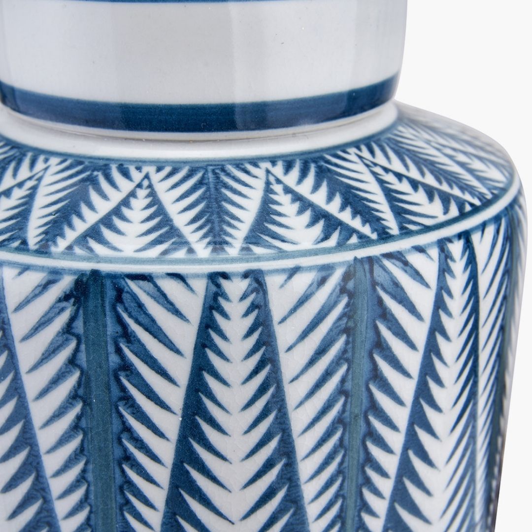 Samara Blue & White Aztec Ceramic Table Lamp