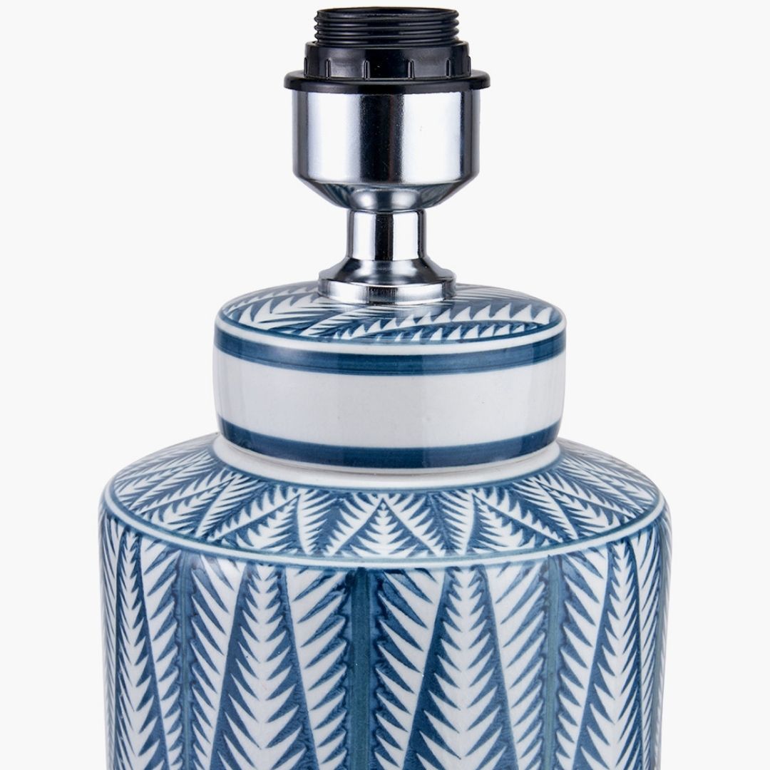 Samara Blue & White Aztec Ceramic Table Lamp