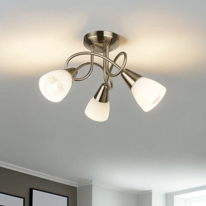 Bronx Semi-Flush Ceiling Light Antique Brass