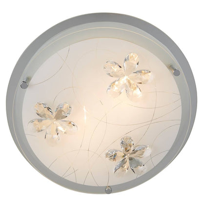 Drew 2 Light Flush Ceiling Light Frosted