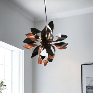 Marten 6 Light Copper & Black Ceiling Pendant