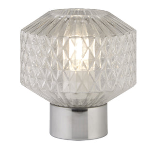 Zina Chrome & Clear Glass Table Lamp