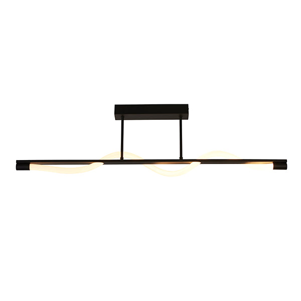 Diego Matte Black LED Semi Flush Ceiling Pendant