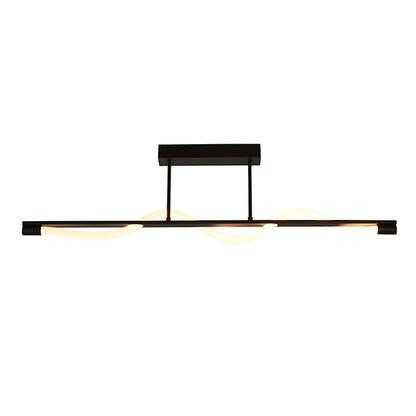 Diego Matte Black LED Semi Flush Ceiling Pendant