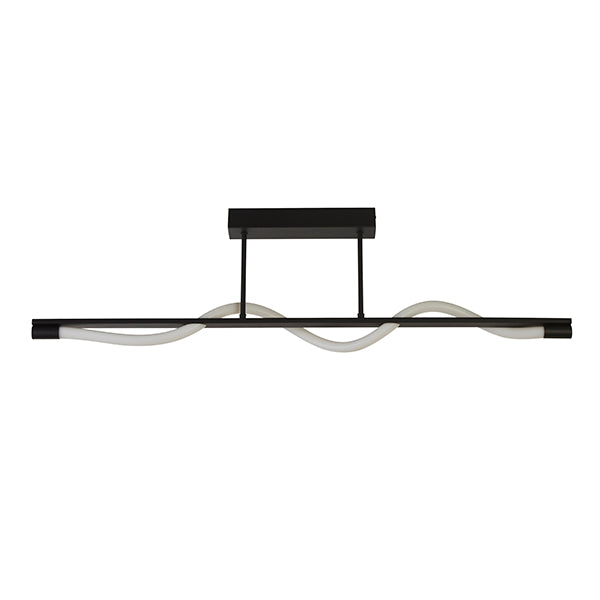 Diego Matte Black LED Semi Flush Ceiling Pendant