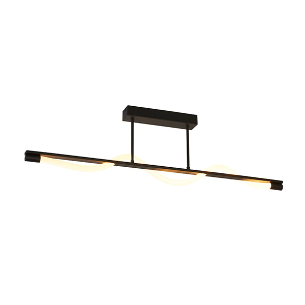 Diego Matte Black LED Semi Flush Ceiling Pendant