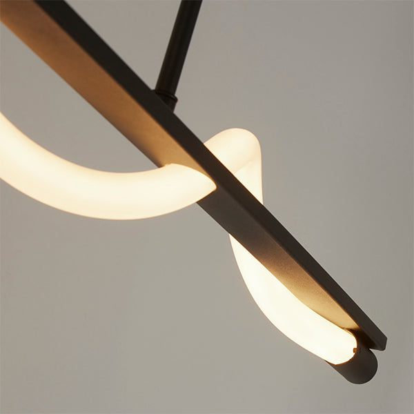 Diego Matte Black LED Semi Flush Ceiling Pendant