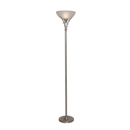 Gretta Satin Nickel Uplighter Floor Lamp