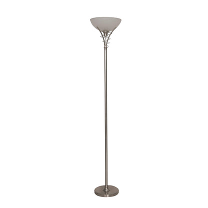 Gretta Satin Nickel Uplighter Floor Lamp