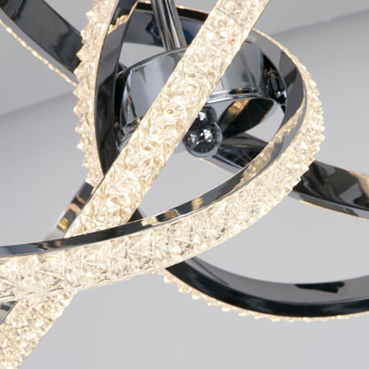 Wills Chrome & Crystal LED Semi-Flush Ceiling Light