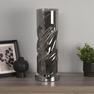 Demeter Smoked Glass LED Table Lamp