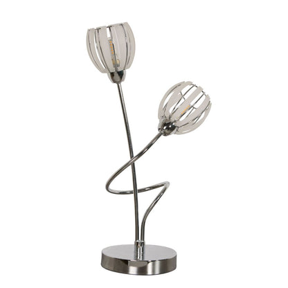 Isha 2 Light Silver Table Lamp