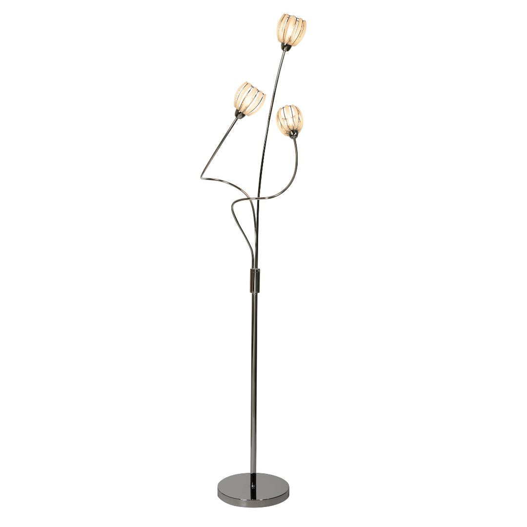 Isha 3 Light Silver Floor Lamp