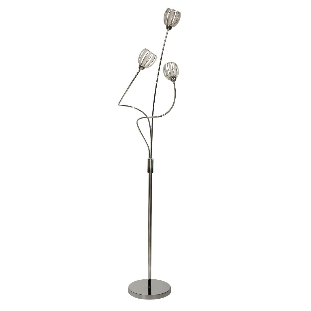 Isha 3 Light Silver Floor Lamp