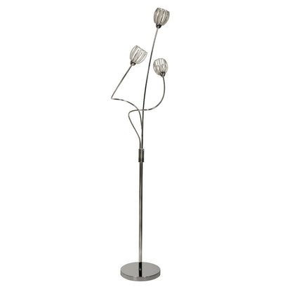 Isha 3 Light Silver Floor Lamp