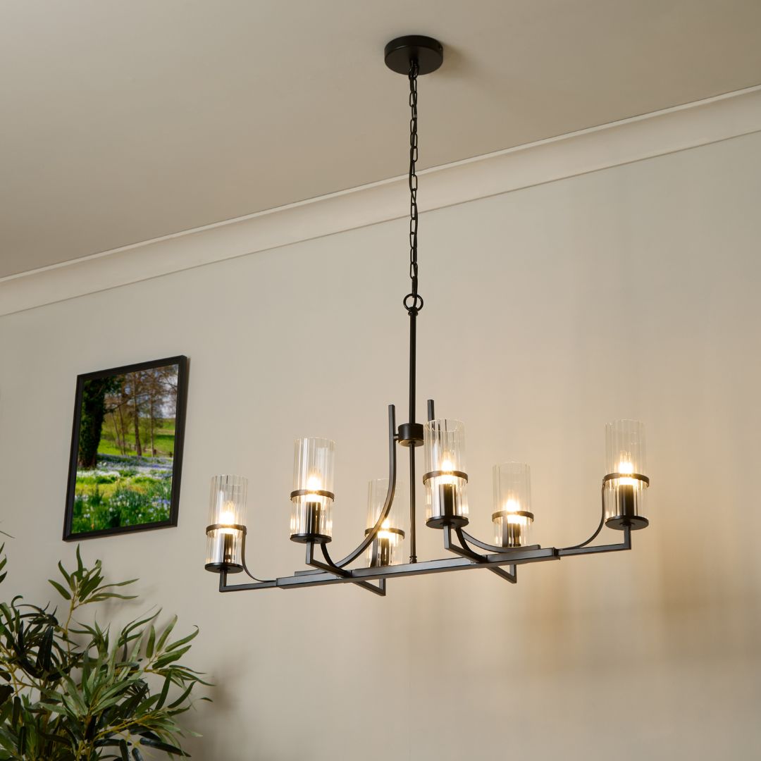 Davina 6 Light Black Pendant Ceiling Light