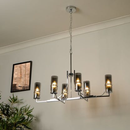 Davina 6 Light Silver Pendant Ceiling Light