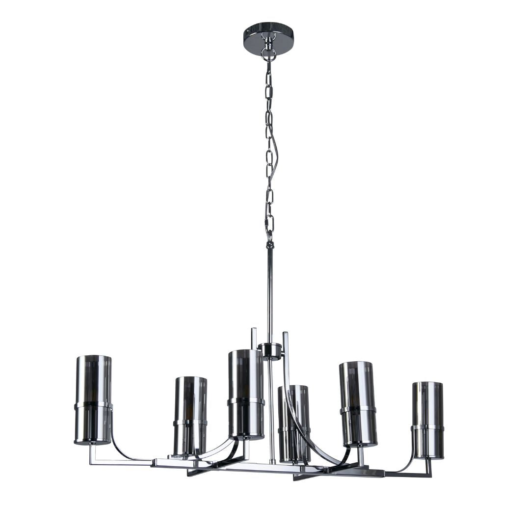 Davina 6 Light Silver Pendant Ceiling Light