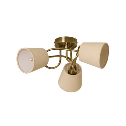 Addison 3 Light Antique Brass Flush Ceiling Light