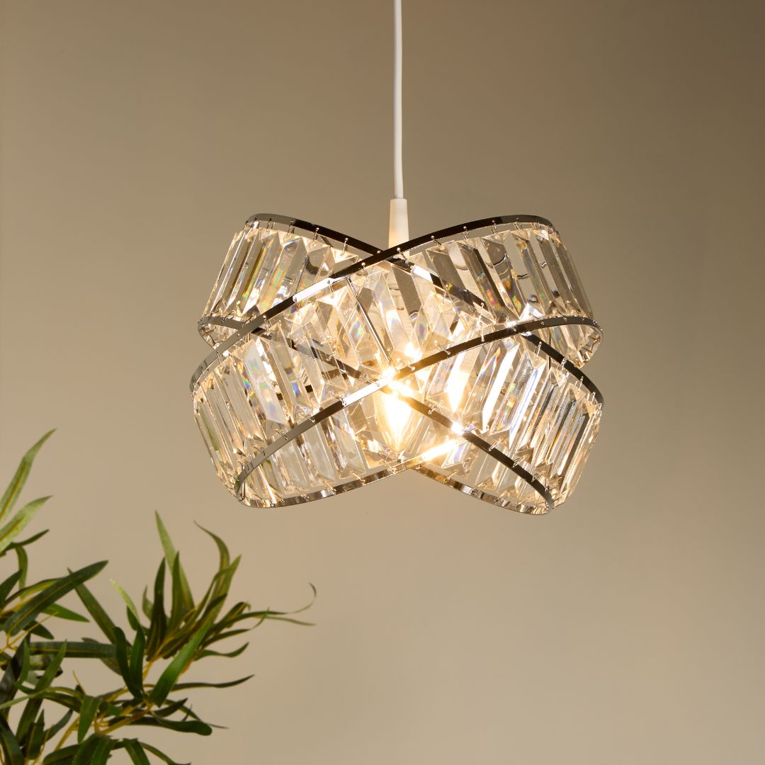 Glencoe Clear Chrome Ceiling Pendant Shade