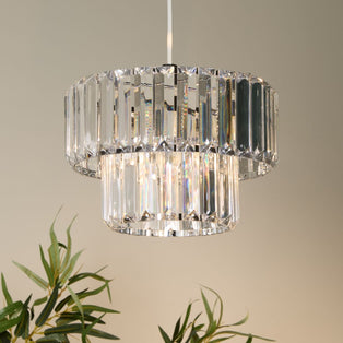 Lombard 2 Tier Clear Chrome Ceiling Pendant Shade