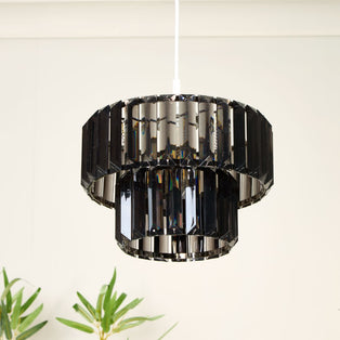 Lombard 2 Tiered Black Chrome Ceiling Pendant Shade