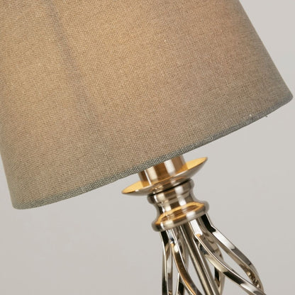 Manor Chrome Table Lamp with Grey Shade