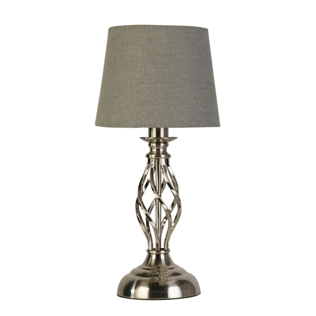 Manor Chrome Table Lamp with Grey Shade