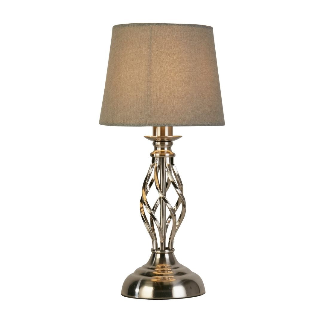 Manor Chrome Table Lamp with Grey Shade