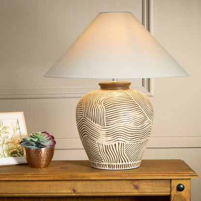 Tangier Black & White Ceramic Table Lamp