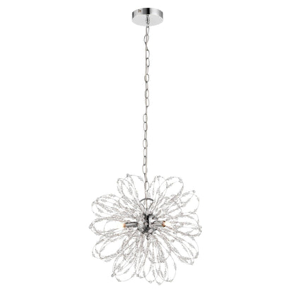 Alula 3 Light Polished Chrome Pendant Ceiling Light with Clear Bead Detailing